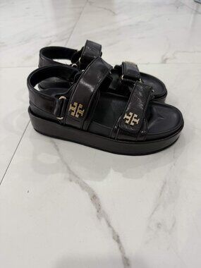 Tory Burch Kira Dual Strap Leather Sandal Women's Sizes 6, 7, 8.5